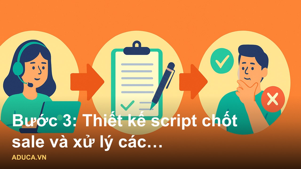 Sơ đồ quy trình bán hàng online chuyên nghiệp từ quảng cáo đến chốt sale - Bước 3: Thiết kế script chốt sale và xử lý cá